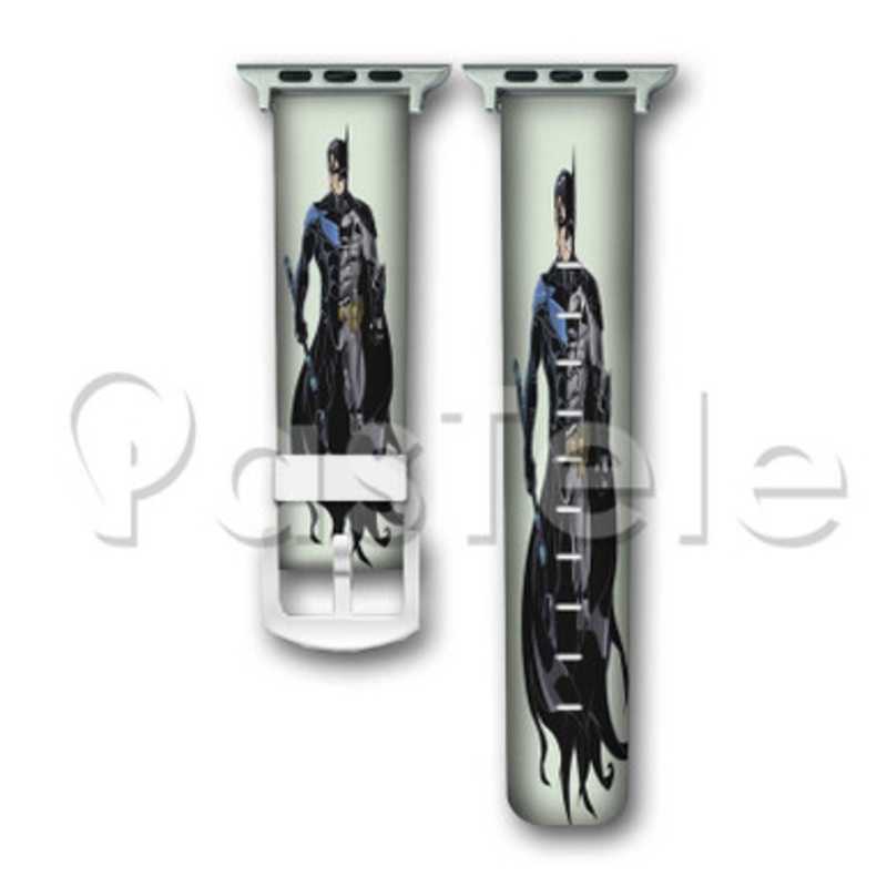 Batman Nightwing Custom Personalized Apple Watch Band 38mm 40mm 42mm 44mm Leather PU