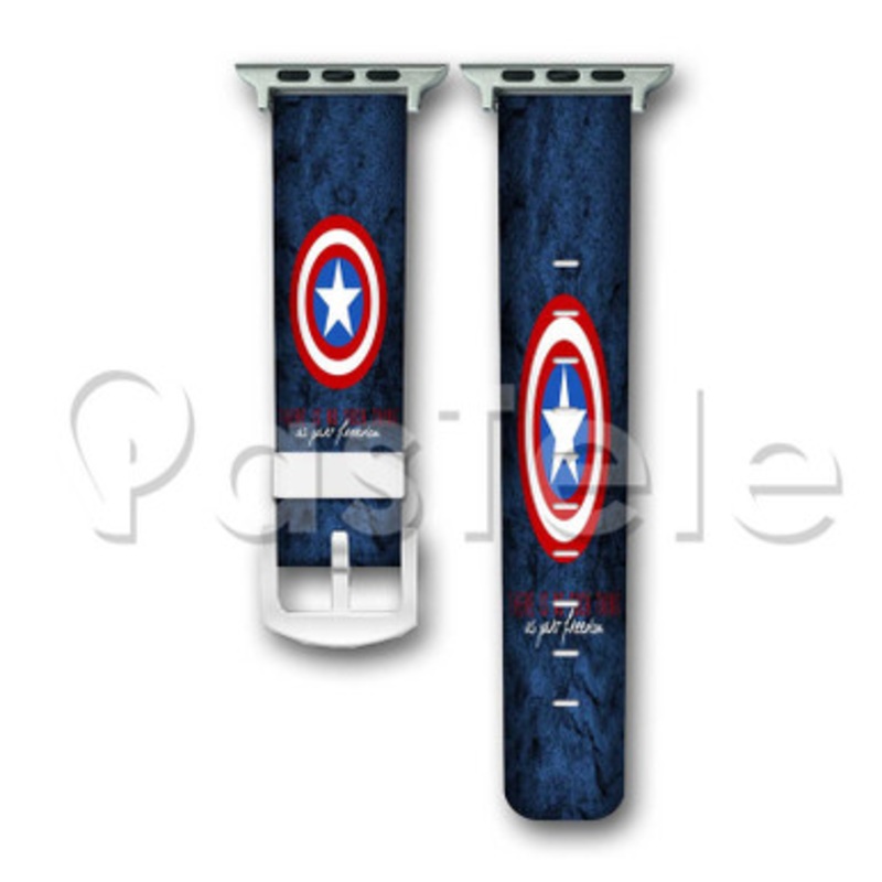 Captain America The Avengers Custom Personalized Apple Watch Band 38mm 40mm 42mm 44mm Leather PU