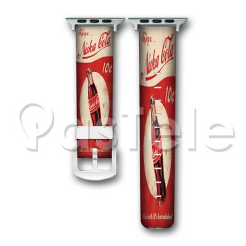 Enjoy a Nuka Cola Custom Personalized Apple Watch Band 38mm 40mm 42mm 44mm Leather PU