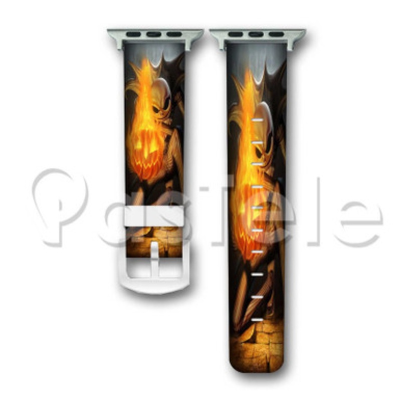 Jack a Nightmare Before Christmas Custom Personalized Apple Watch Band 38mm 40mm 42mm 44mm Leather PU