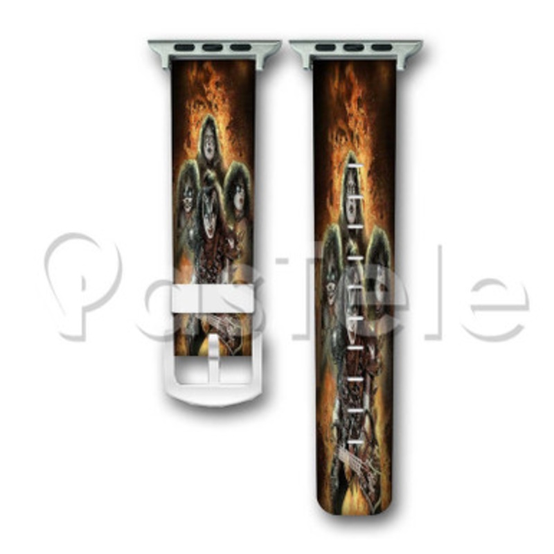 Kiss Custom Personalized Apple Watch Band 38mm 40mm 42mm 44mm Leather PU