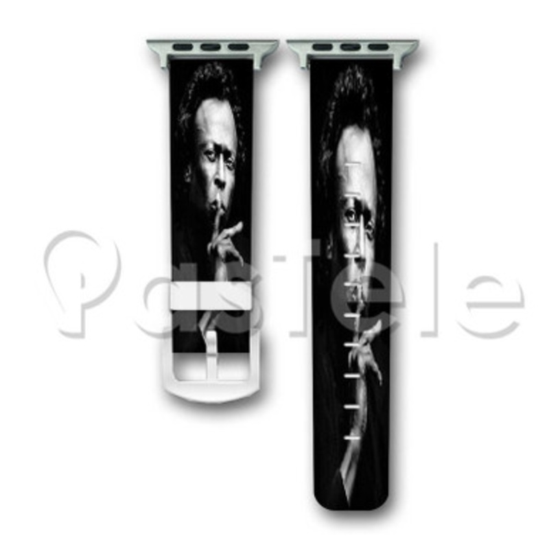 Miles Davis Custom Personalized Apple Watch Band 38mm 40mm 42mm 44mm Leather PU
