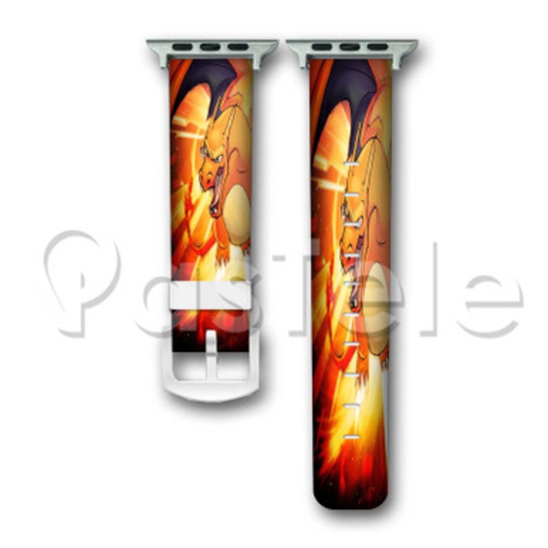 Pokemon Charizard Custom Personalized Apple Watch Band 38mm 40mm 42mm 44mm Leather PU