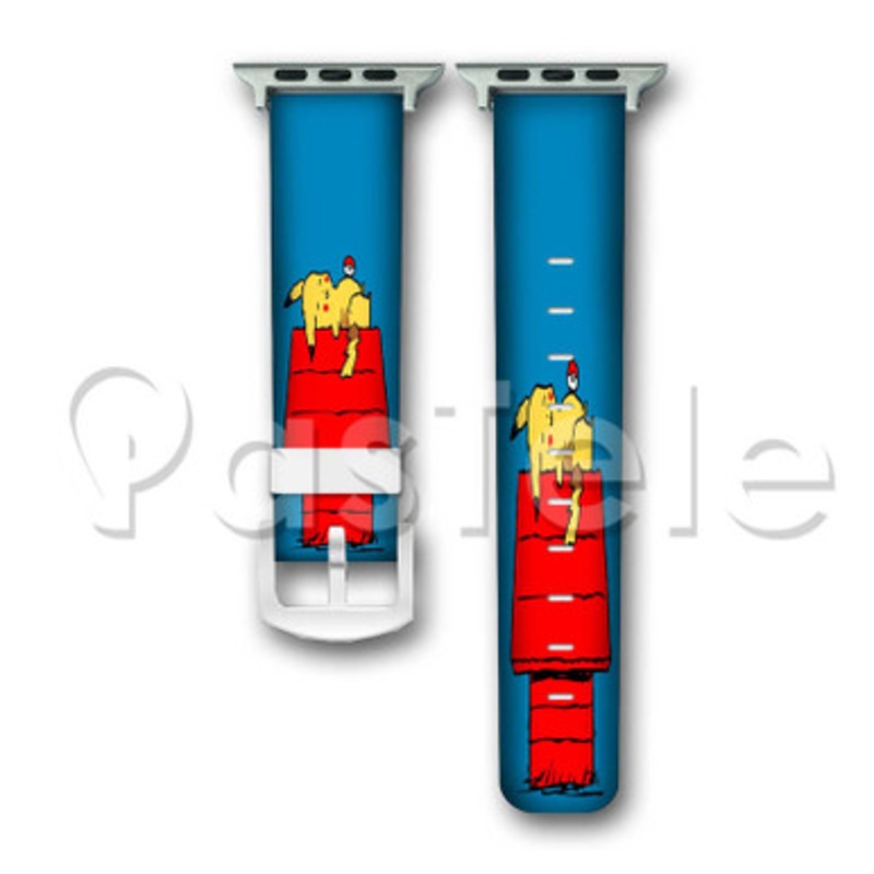 Pokemon Pikachu Snoopy Peanuts Custom Personalized Apple Watch Band 38mm 40mm 42mm 44mm Leather PU
