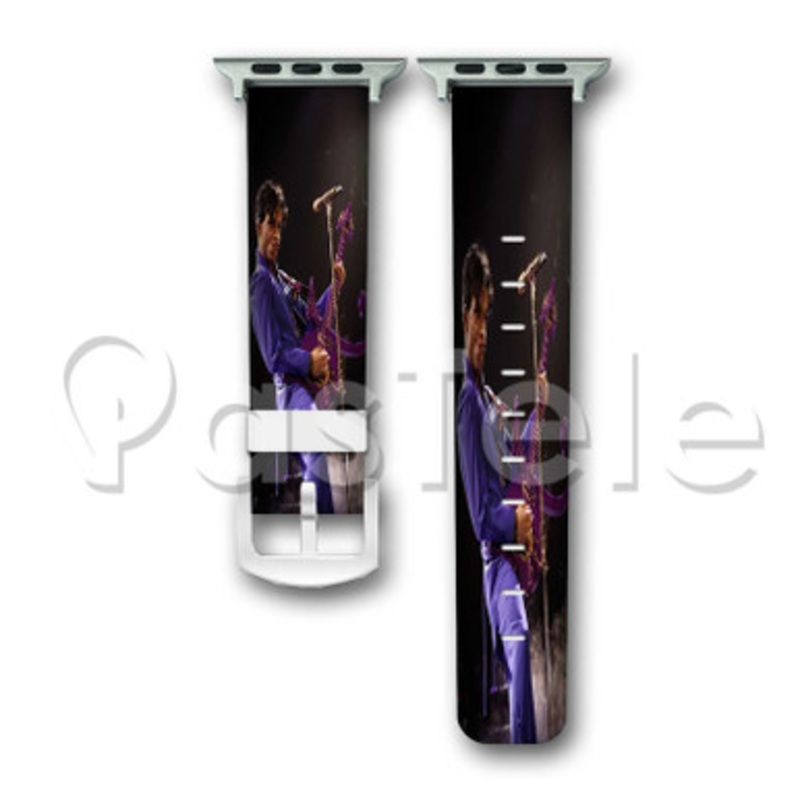Prince Purple Rain Custom Personalized Apple Watch Band 38mm 40mm 42mm 44mm Leather PU