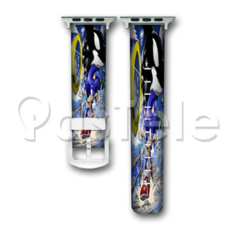 Sonic The Hedgehog 2 Custom Personalized Apple Watch Band 38mm 40mm 42mm 44mm Leather PU