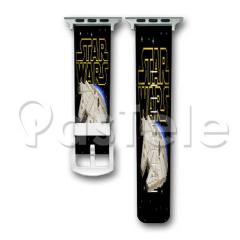 Star Wars Millenium Falcon Custom Personalized Apple Watch Band 38mm 40mm 42mm 44mm Leather PU