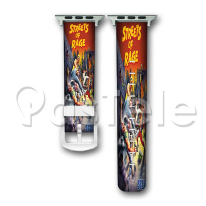 Streets of Rage Custom Personalized Apple Watch Band 38mm 40mm 42mm 44mm Leather PU