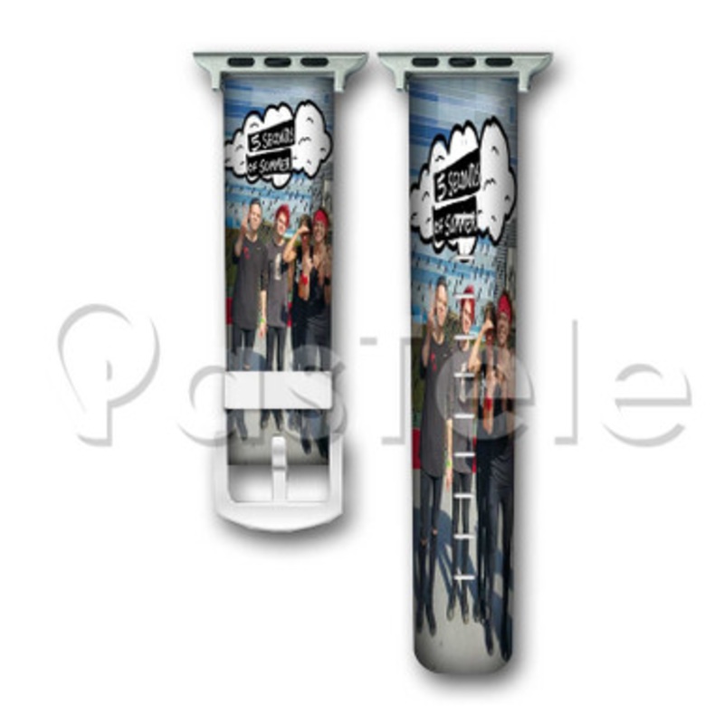 5 Seconds of Summer 2 Custom Personalized Apple Watch Band 38mm 40mm 42mm 44mm Leather PU