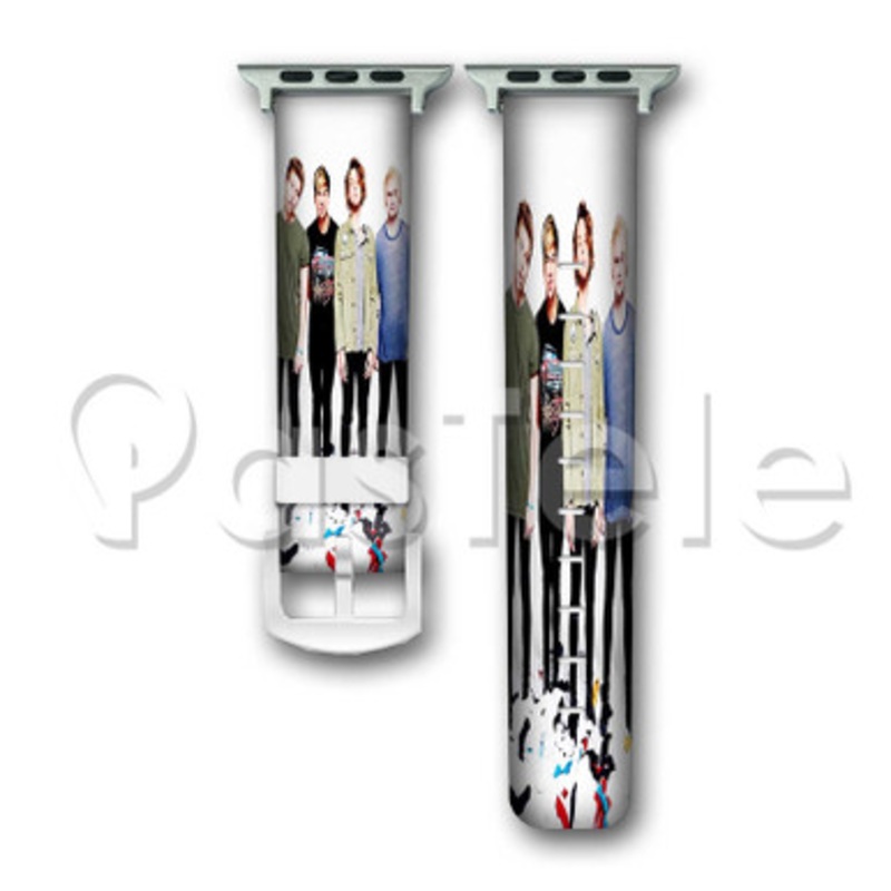 5 Seconds of Summer 3 Custom Personalized Apple Watch Band 38mm 40mm 42mm 44mm Leather PU