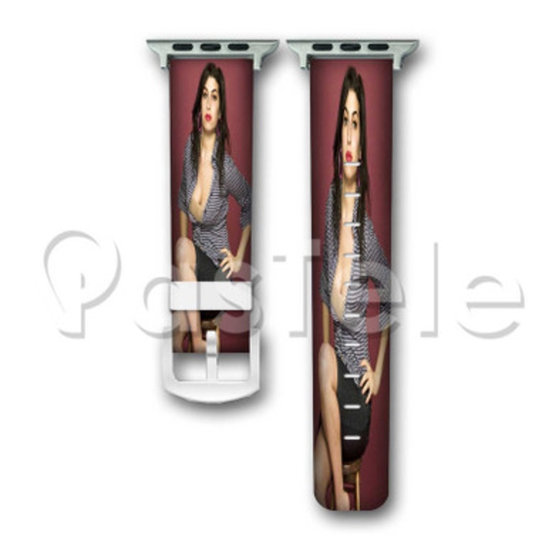 Amy Winehouse Sexy Pose Custom Personalized Apple Watch Band 38mm 40mm 42mm 44mm Leather PU