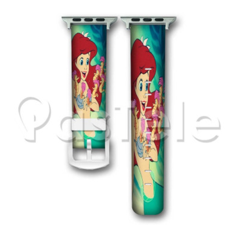 Ariel The Little Mermaid Disney Custom Personalized Apple Watch Band 38mm 40mm 42mm 44mm Leather PU