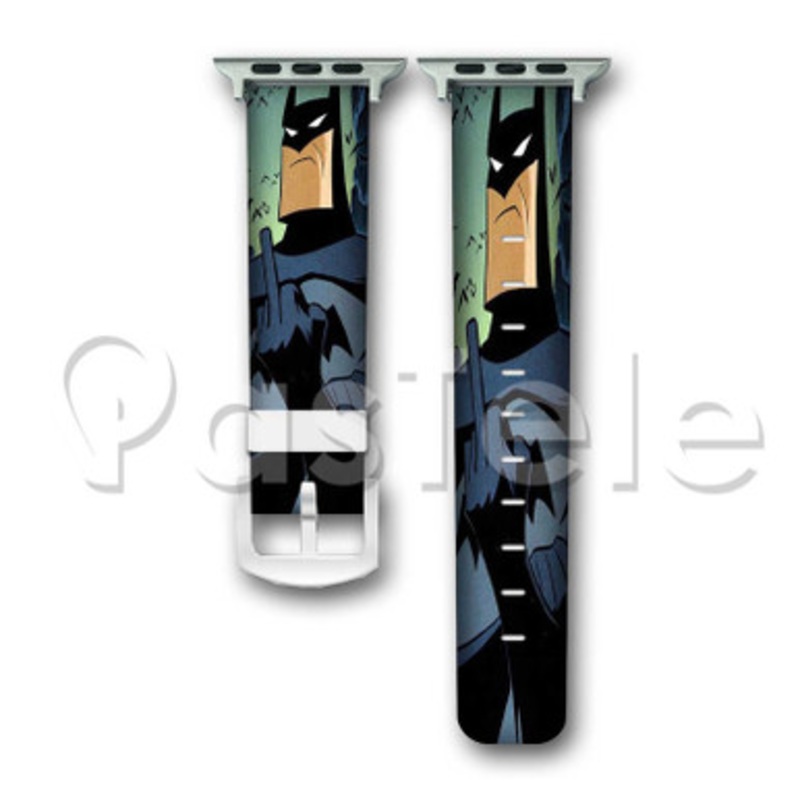 Batman Finger Flip Custom Personalized Apple Watch Band 38mm 40mm 42mm 44mm Leather PU