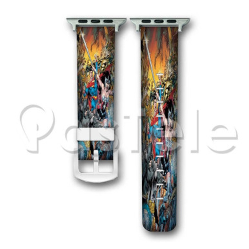 DC Comics Superheroes Custom Personalized Apple Watch Band 38mm 40mm 42mm 44mm Leather PU