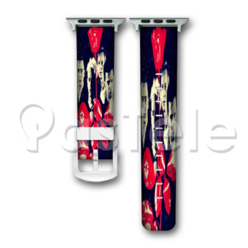 Depeche Mode Custom Personalized Apple Watch Band 38mm 40mm 42mm 44mm Leather PU