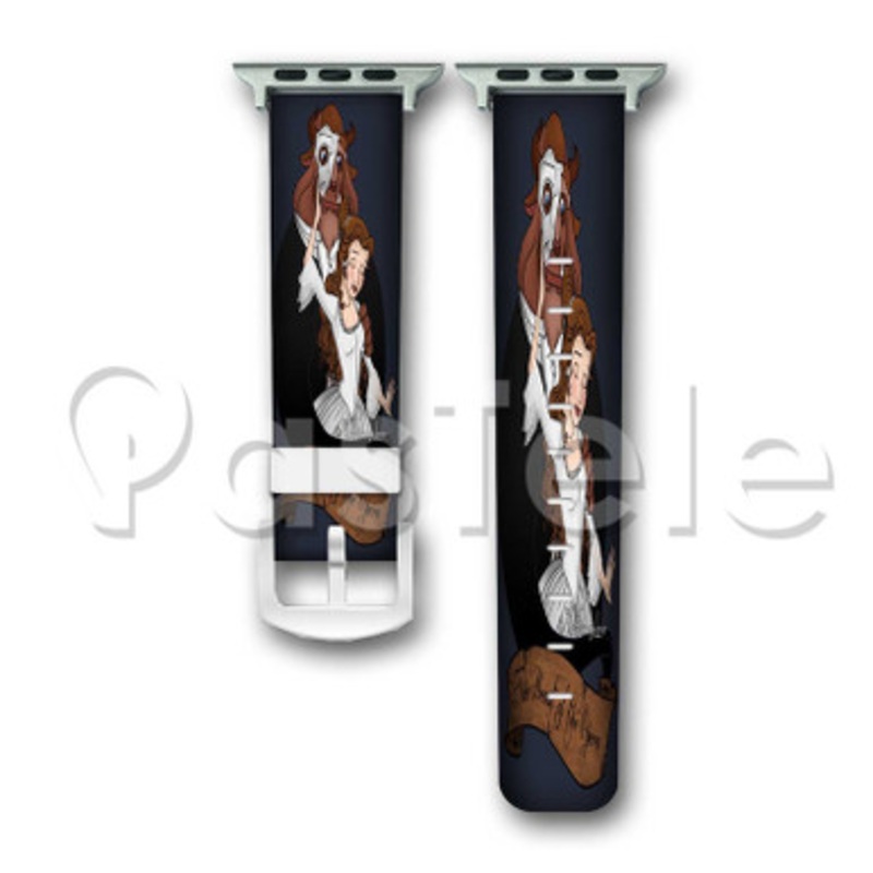 Disney Beauty and The Beast Custom Personalized Apple Watch Band 38mm 40mm 42mm 44mm Leather PU