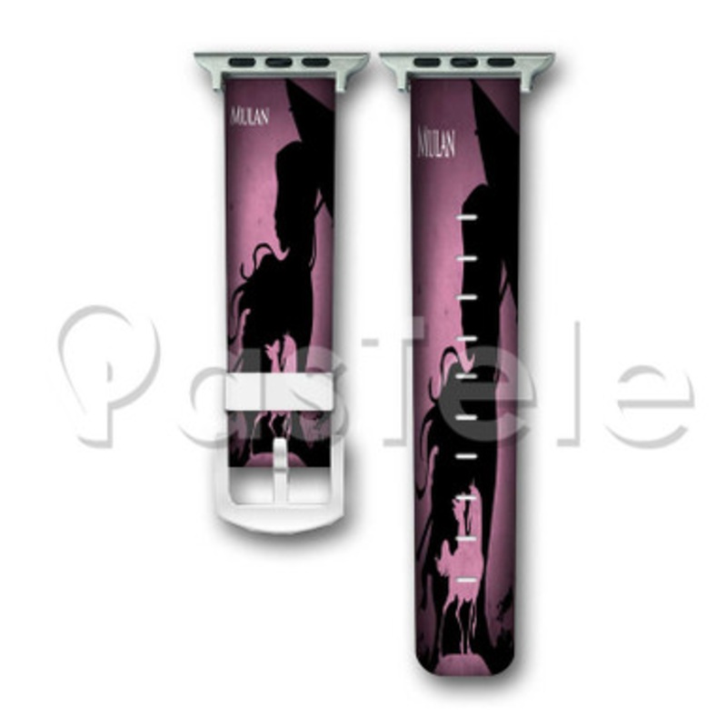 Disney Mulan Poster Custom Personalized Apple Watch Band 38mm 40mm 42mm 44mm Leather PU