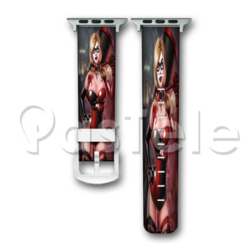 Harley Quinn Custom Personalized Apple Watch Band 38mm 40mm 42mm 44mm Leather PU