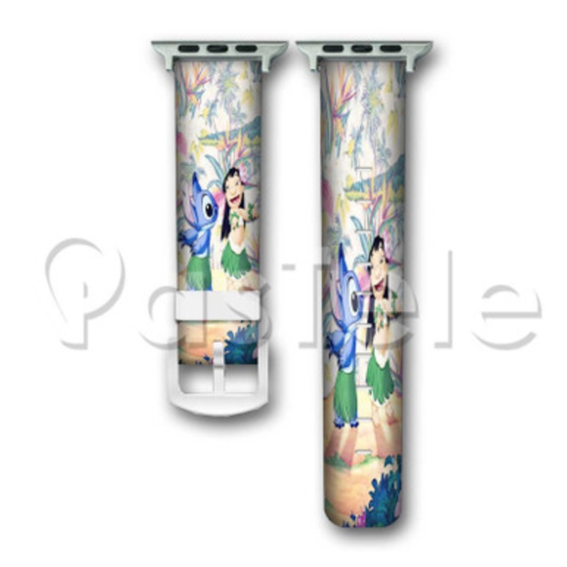 Lilo and Stitch Disney Custom Personalized Apple Watch Band 38mm 40mm 42mm 44mm Leather PU