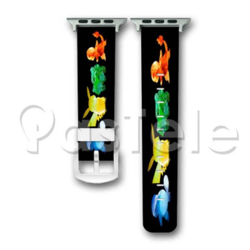POkemon The Starter Charmander Vnusaur Squirtle Custom Personalized Apple Watch Band 38mm 40mm 42mm 44mm Leather PU