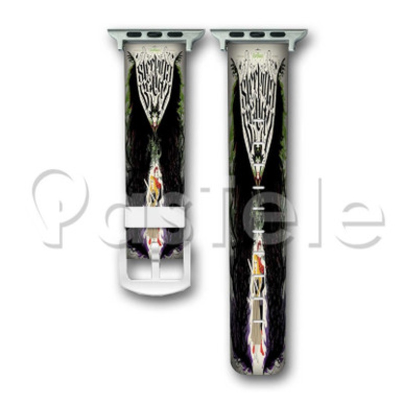 Sleeping Beauty Maleficent Custom Personalized Apple Watch Band 38mm 40mm 42mm 44mm Leather PU