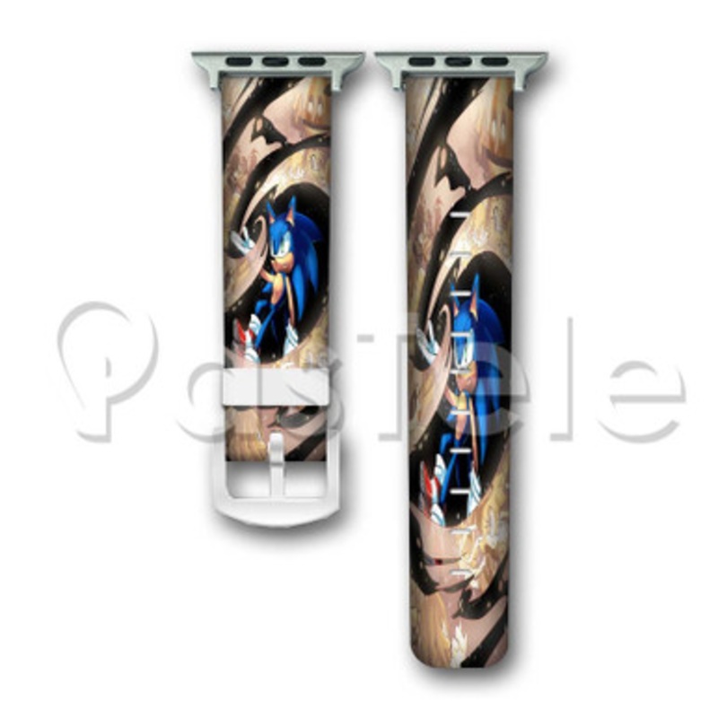 Sonic The Hedgehog Custom Personalized Apple Watch Band 38mm 40mm 42mm 44mm Leather PU