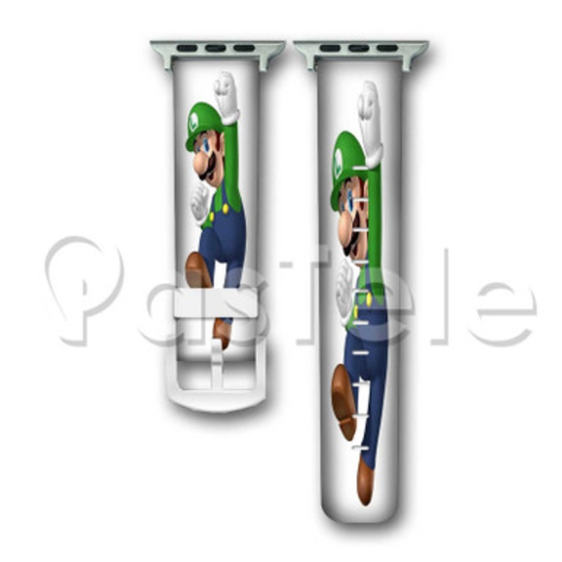 Super Mario Luigi Custom Personalized Apple Watch Band 38mm 40mm 42mm 44mm Leather PU
