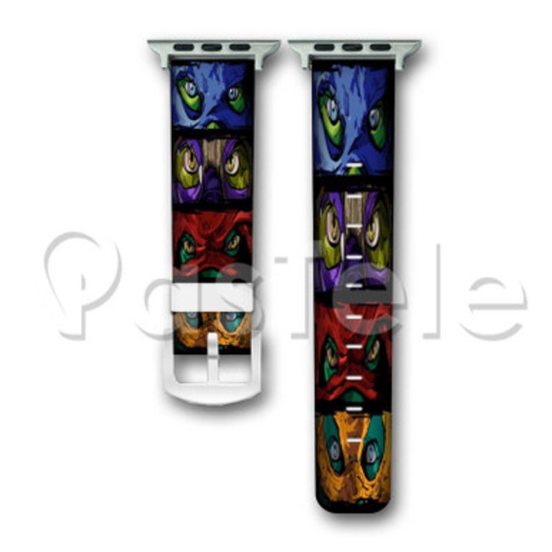 Teenage Mutant Ninja Turtles Custom Personalized Apple Watch Band 38mm 40mm 42mm 44mm Leather PU