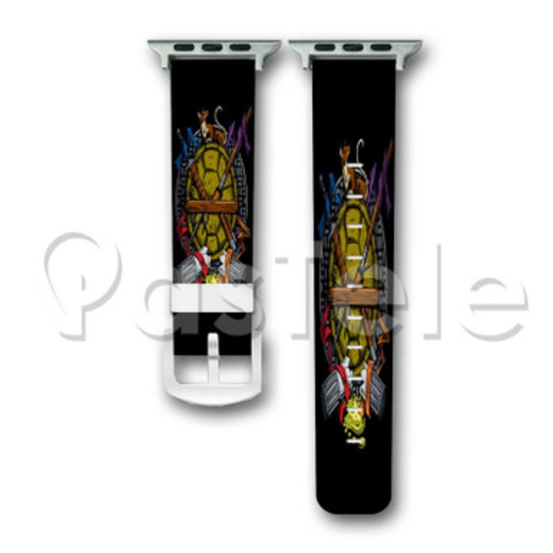 Teenage Mutant Ninja Turtles Foot Clan Custom Personalized Apple Watch Band 38mm 40mm 42mm 44mm Leather PU