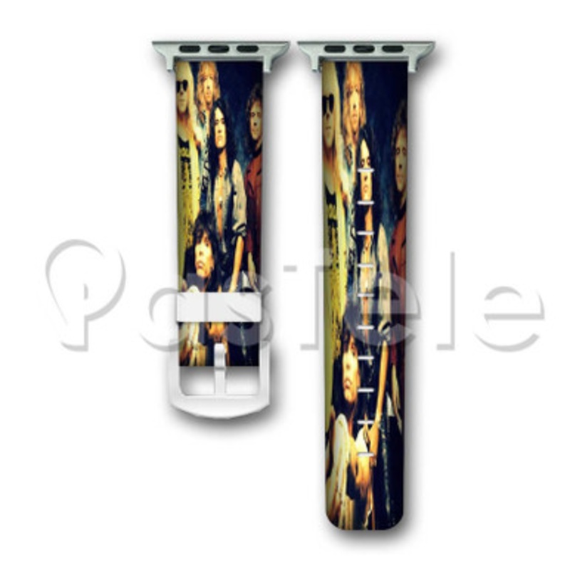 Aerosmith Custom Personalized Apple Watch Band 38mm 40mm 42mm 44mm Leather PU