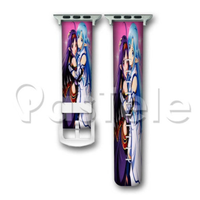 Asuna and Sinon Sword Art Online 2 Custom Personaliez Apple Watch Band 38mm 40mm 42mm 44mm Leather PU