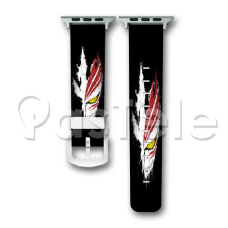 Bleach Kurosaki Ichigo Hollow Mask Custom Personalized Apple Watch Band 38mm 40mm 42mm 44mm Leather PU