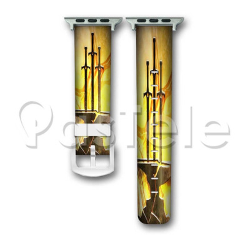 Camelot Unchained Swords Custom Personalized Apple Watch Band 38mm 40mm 42mm 44mm Leather PU