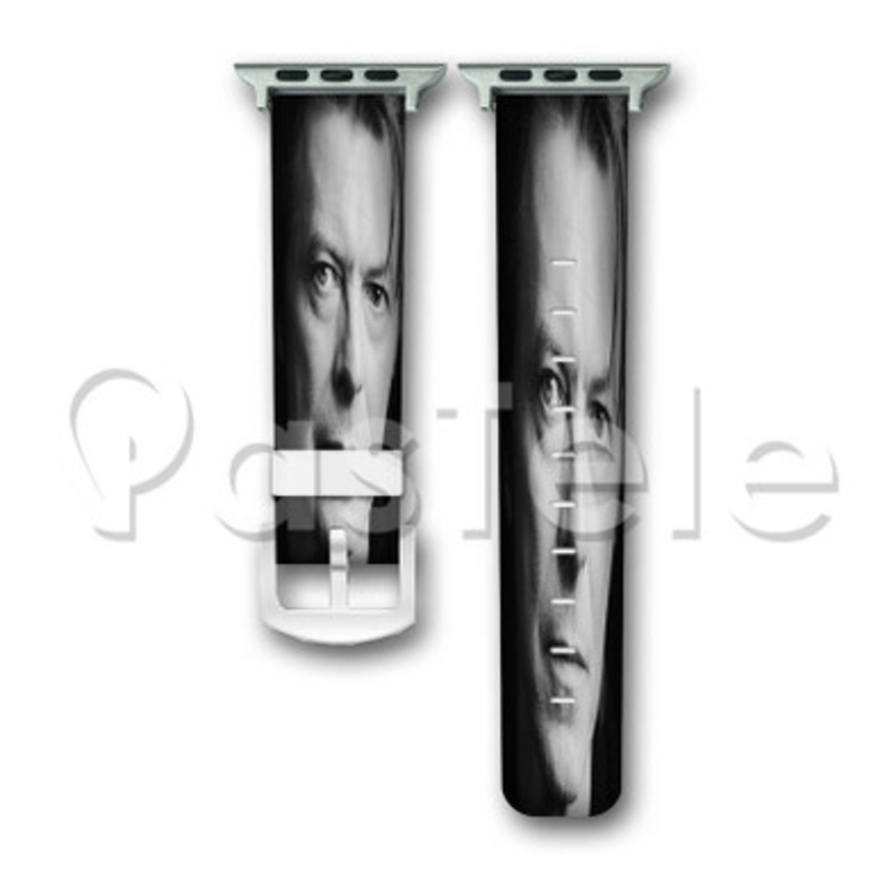 David Bowie Face Custom Personaliez Apple Watch Band 38mm 40mm 42mm 44mm Leather PU