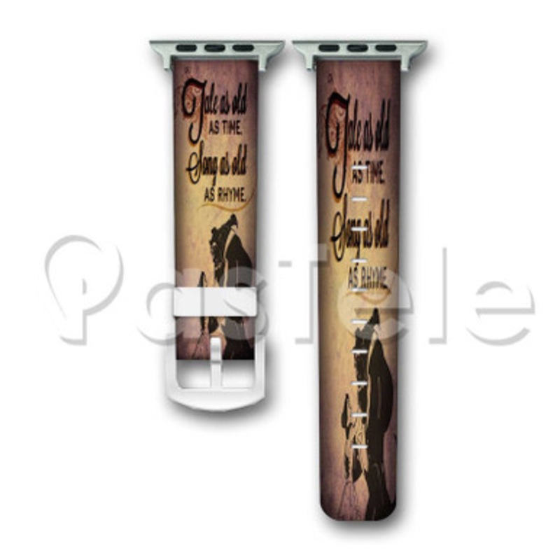 Disney Beauty and The Beast Movie Custom Personalized Apple Watch Band 38mm 40mm 42mm 44mm Leather PU