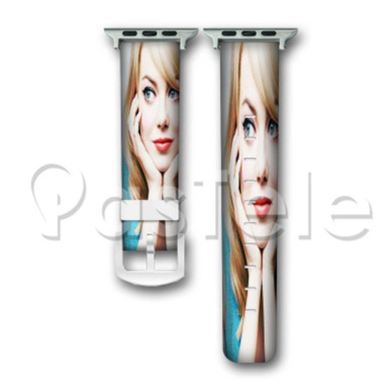 Emma Stone Custom Personalized Apple Watch Band 38mm 40mm 42mm 44mm Leather PU