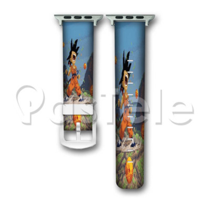 Goku Dragon Ball Z 16 Bit Custom Personalized Apple Watch Band 38mm 40mm 42mm 44mm Leather PU