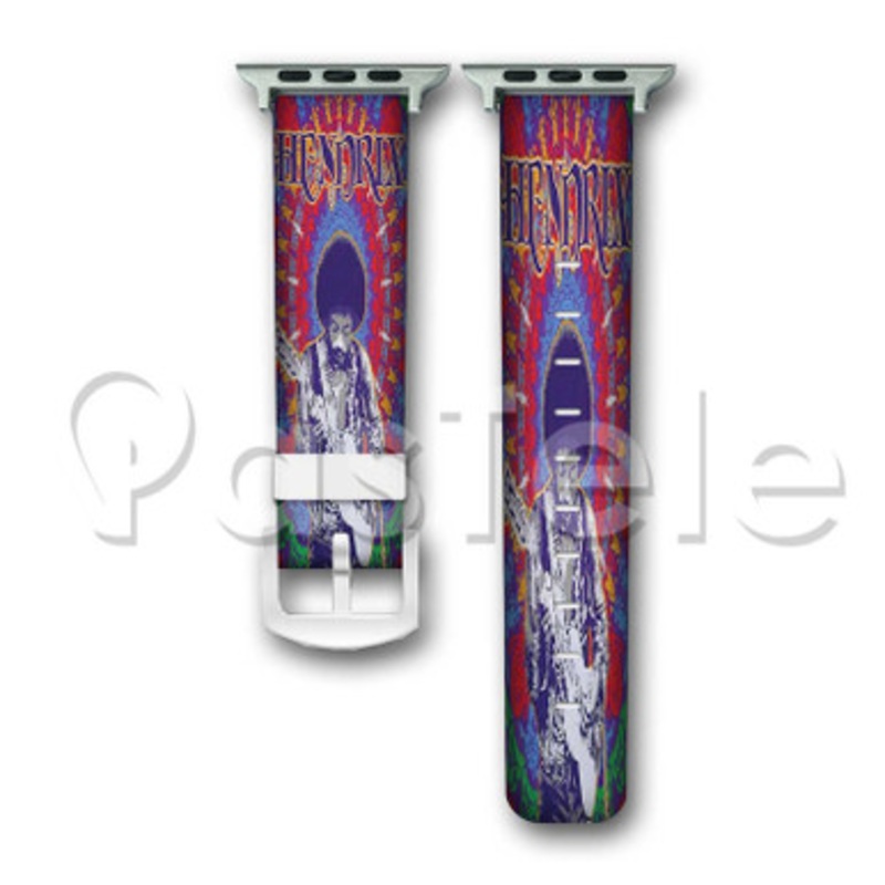 Jimi Hendrix Custom Personalized Apple Watch Band 38mm 40mm 42mm 44mm Leather PU