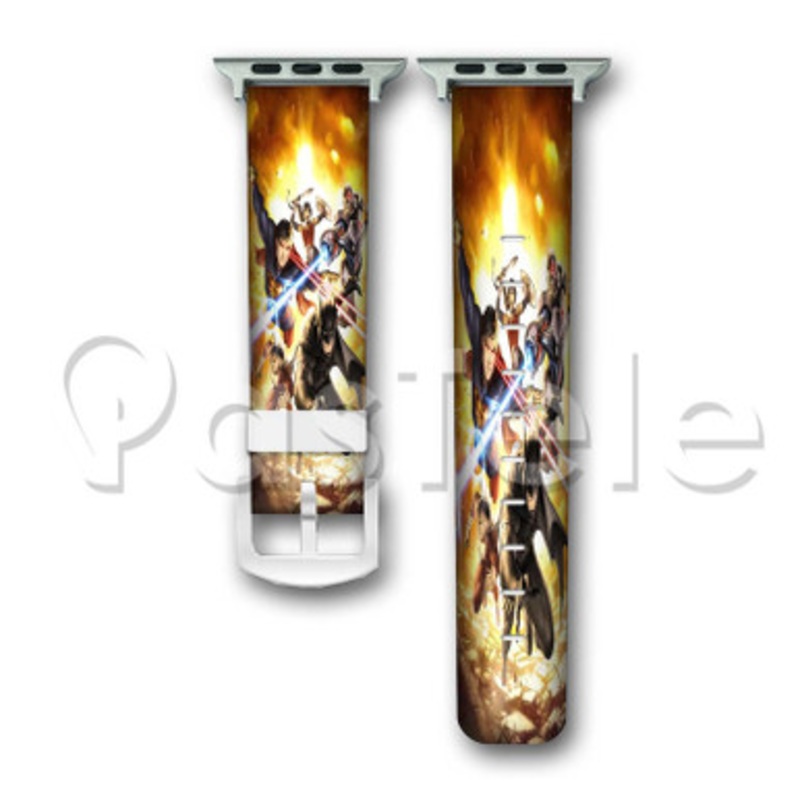 Justice League Superhero Custom Personalized Apple Watch Band 38mm 40mm 42mm 44mm Leather PU