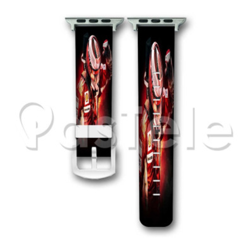 Kimi Raikkonen F1 Custom Personalized Apple Watch Band 38mm 40mm 42mm 44mm Leather PU