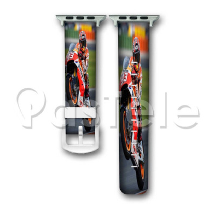 Marc Marquez 93 Honda Repsol Custom Personalized Apple Watch Band 38mm 40mm 42mm 44mm Leather PU
