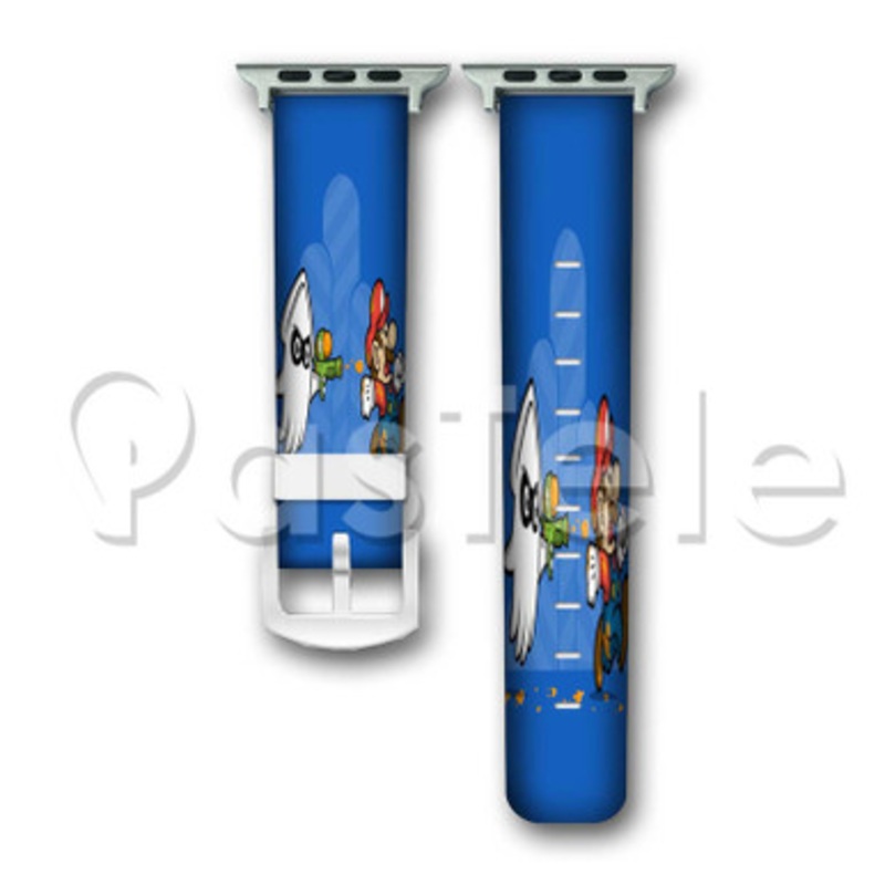 Mario Bross Run Custom Personalized Apple Watch Band 38mm 40mm 42mm 44mm Leather PU
