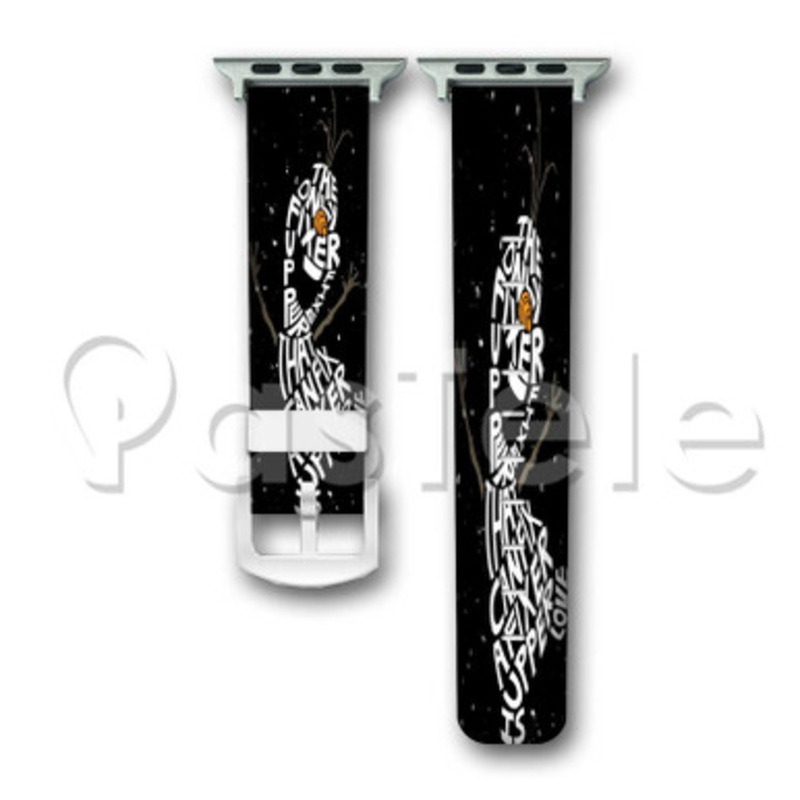 Olaf Frozen Disney Custom Personalized Apple Watch Band 38mm 40mm 42mm 44mm Leather PU