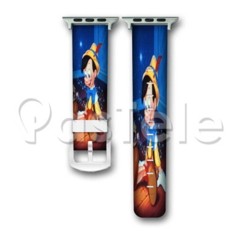 Pinocchio Disney Custom Personalized Apple Watch Band 38mm 40mm 42mm 44mm Leather PU
