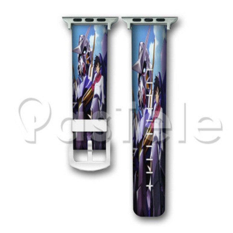 Setsuna F Seiei vs Konohamaru Mobile Suit Gundam 00 Custom Personaliez Apple Watch Band 38mm 40mm 42mm 44mm Leather PU