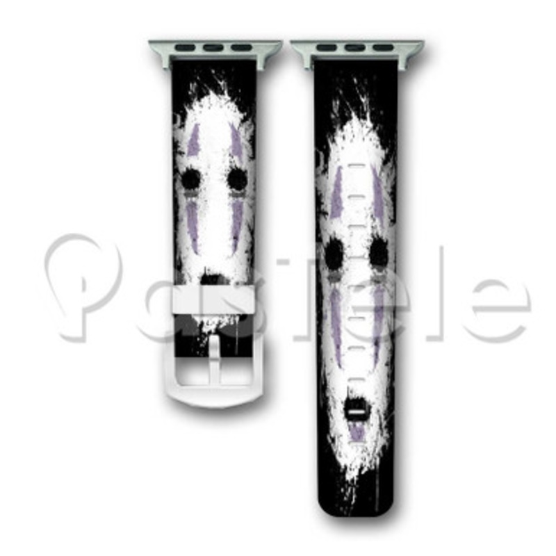 Spirited Away No Face Studio Ghibli Custom Personalized Apple Watch Band 38mm 40mm 42mm 44mm Leather PU