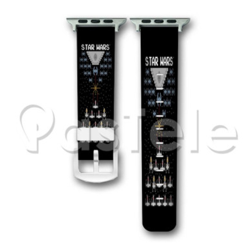 Star Wars Game 8 Bit Custom Personalized Apple Watch Band 38mm 40mm 42mm 44mm Leather PU