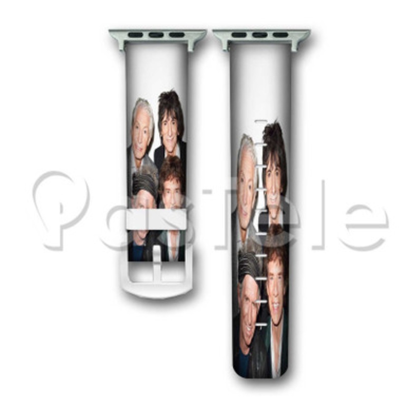 The Rolling Stones Custom Personalized Apple Watch Band 38mm 40mm 42mm 44mm Leather PU