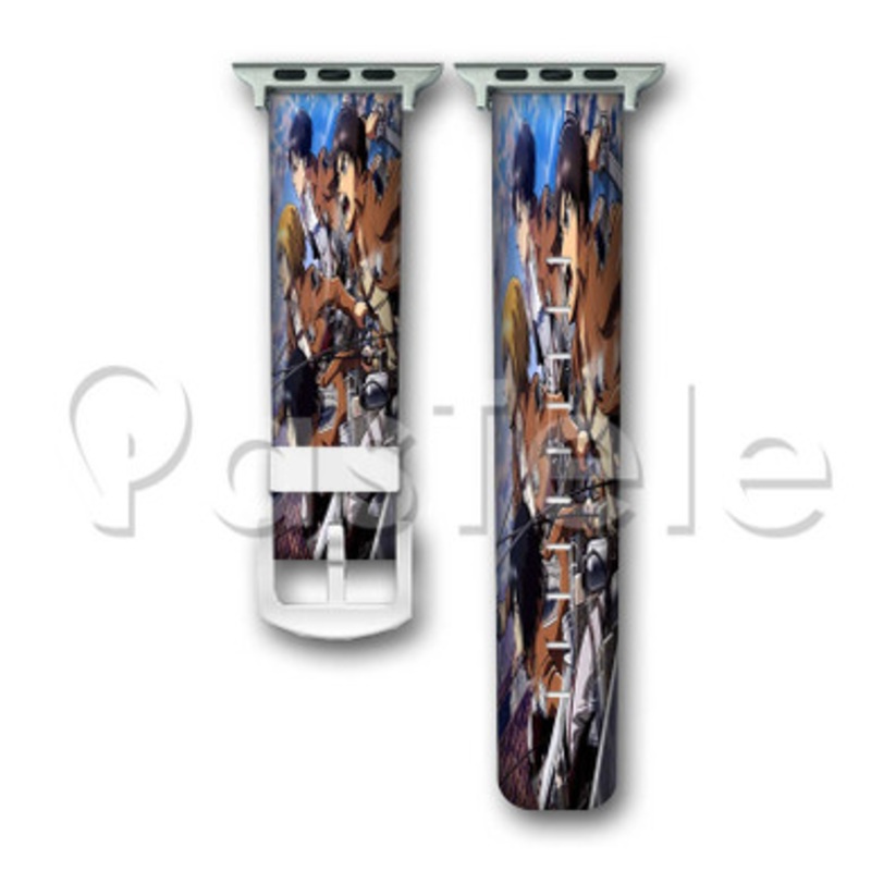 Attack on Titan Shingeki no Kyojin Characters Custom Personaliez Apple Watch Band 38mm 40mm 42mm 44mm Leather PU
