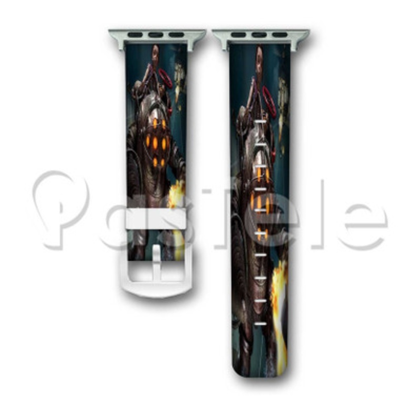 Bioshock Big Daddy and Little Sister Custom Personaliez Apple Watch Band 38mm 40mm 42mm 44mm Leather PU